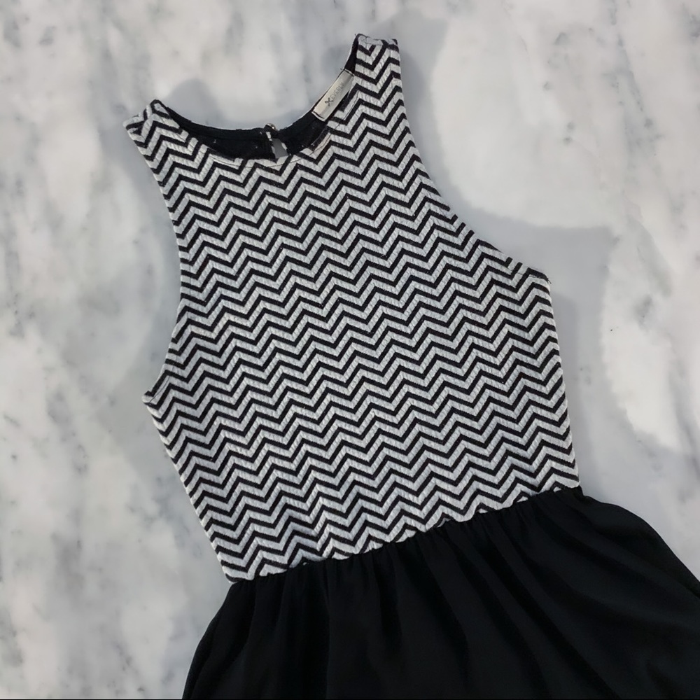 Classy Black and White High Low Dress - Picture 2 of 8